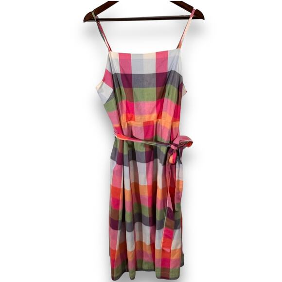 Kate Spade for Target Dress Preppy Heritage Madras Plaid Midi Belted XXL - Picture 3 of 12